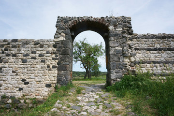 Fototapeta na wymiar Sandstone and Basalt arch - Sardinia
