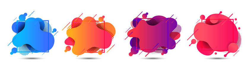 modern abstract liquid shape. fluid elements graphic gradient vector colorful illustration.