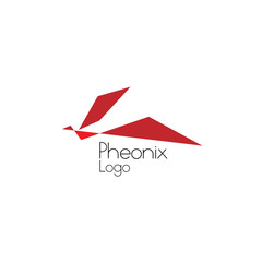 phoenix logo with geometry bird illustration