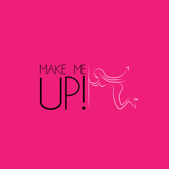 make me up logo with fairy illustration