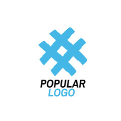popular logo with hashtag illustration
