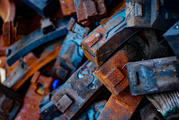 old rusty railroad cast iron