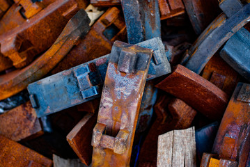 old rusty railroad cast iron