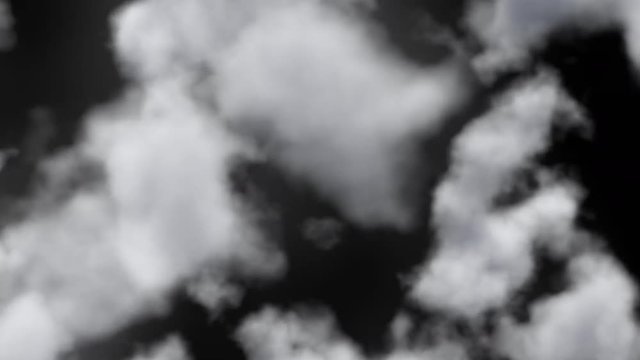 UHD 60 fps 3D animation of the realistic clouds with alpha matte