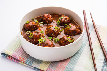 Veg or chicken Manchurian with gravy - Popular indo chinese food