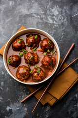 Veg or chicken Manchurian with gravy - Popular indo chinese food