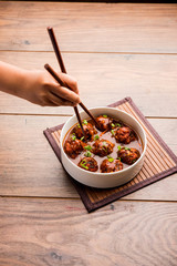 Veg or chicken Manchurian with gravy - Popular indo chinese food