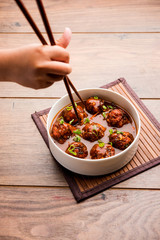 Veg or chicken Manchurian with gravy - Popular indo chinese food