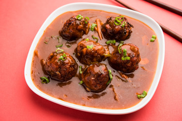 Veg or chicken Manchurian with gravy - Popular indo chinese food