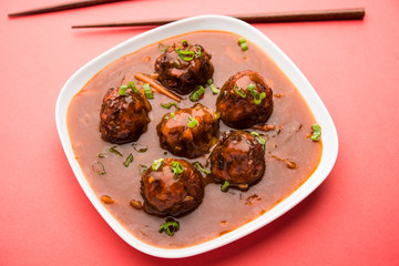 Veg or chicken Manchurian with gravy - Popular indo chinese food