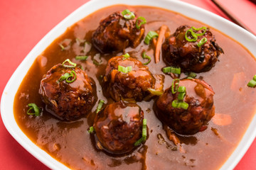 Veg or chicken Manchurian with gravy - Popular indo chinese food