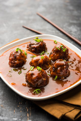 Veg or chicken Manchurian with gravy - Popular indo chinese food