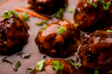 Veg or chicken Manchurian with gravy - Popular indo chinese food