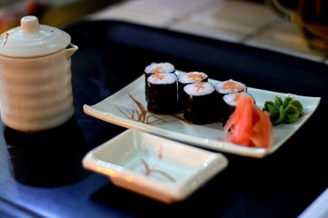 sushi on plate