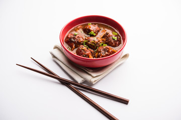 Veg or chicken Manchurian with gravy - Popular indo chinese food