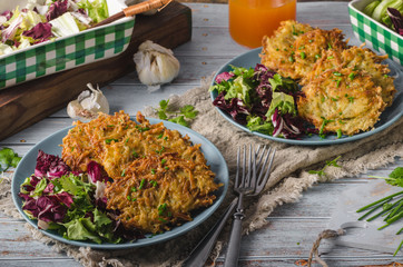 Homemade crispy potato pancakes