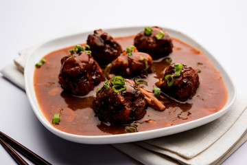 Veg or chicken Manchurian with gravy - Popular indo chinese food