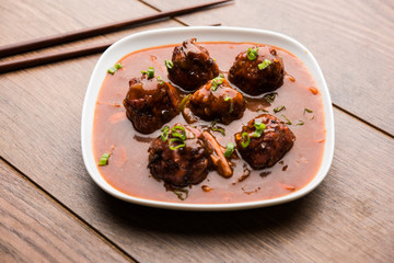 Veg or chicken Manchurian with gravy - Popular indo chinese food