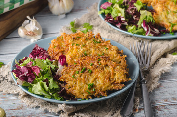 Homemade crispy potato pancakes