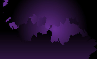 A bright purple burning sky. Abstract background in the form of a map. Space for writing and design.Halloween background. Torn texture.Illustration.