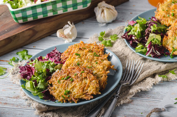 Homemade crispy potato pancakes