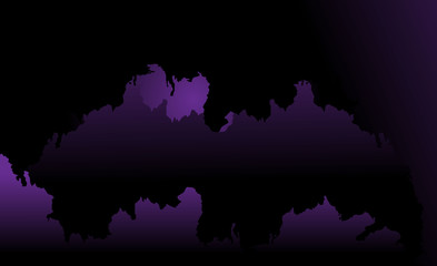 A bright purple burning sky. Abstract background in the form of a map. Space for writing and design.Halloween background. Torn texture.Illustration.