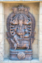 God Ganesh isolated old sculpture