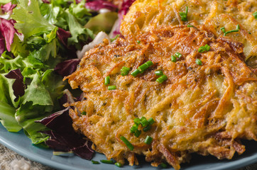 Homemade crispy potato pancakes