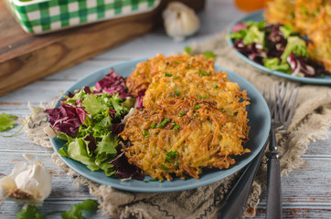 Homemade crispy potato pancakes