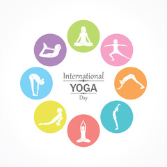 illustration of woman doing YOGASAN for International Yoga Day