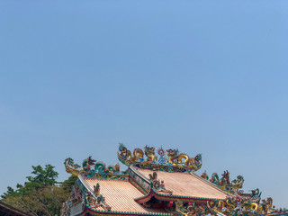chinese temple traditional roof decoration sculpture - Image