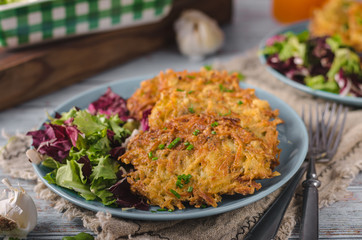 Homemade crispy potato pancakes