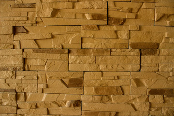 Gelbe alte Backsteinmauer, Textur © OleJohny