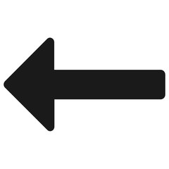 Left direction black arrow icon