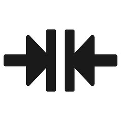 Vertically compress arrow black icon