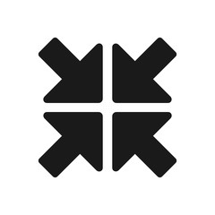 Minimize compress arrows black icon