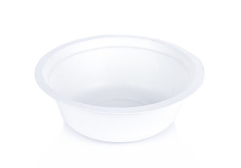 White paper bowl on white background