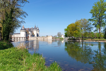Fototapeta na wymiar Sully sur Loire castle and Loire river