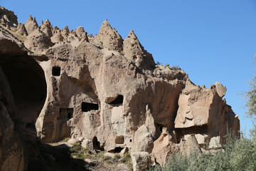 Rock Formations in Zelve Valley, Cappadocia, Nevsehir, Turkey