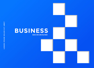 blue business background with white squares