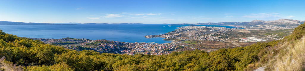 Fototapeta na wymiar Panorama of Stobreč and Split in Croatia