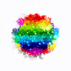 Rainbow watercolor brush strokes background colorful bright stroke color illustration