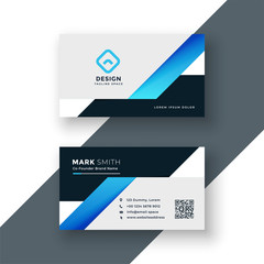 professional blue business card geometric template