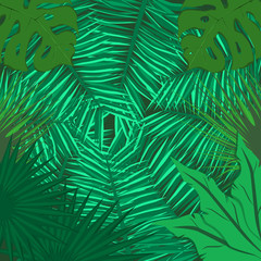 Illustration of green leaves overlapping,leaves background,frame on leaves