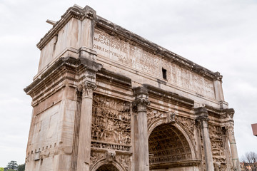 Fototapeta na wymiar Roman Forum, view from Capitolium Hill in Rom