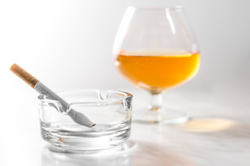 Cigarette and a drink
