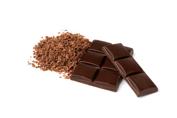 Chocolate bar isolated on white background. 