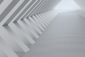 Naklejka premium 3d rendering, white interior building structure