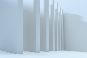 3d rendering, white interior building structure