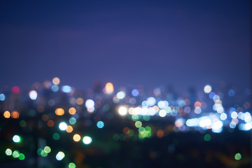 night light bokeh of cityscape abstract background